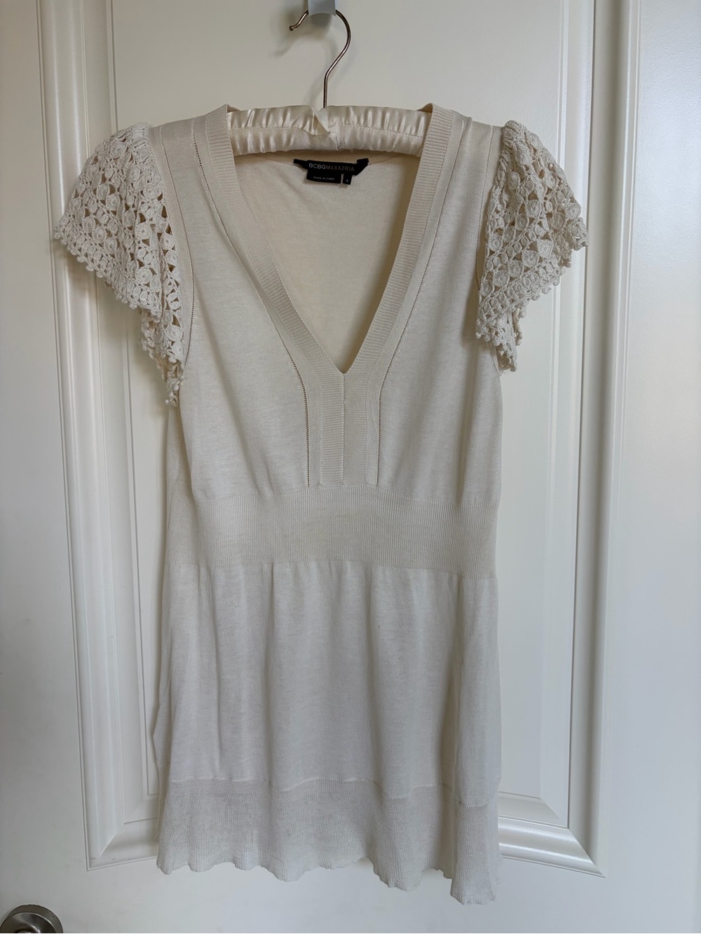 BCBGMAXAZRIA Cream Knit Dress/Tunic – Small
